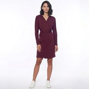 Bleusalt Long Sleeve Knee Length Casual Wrap Dress in Urchin Size 2 / M